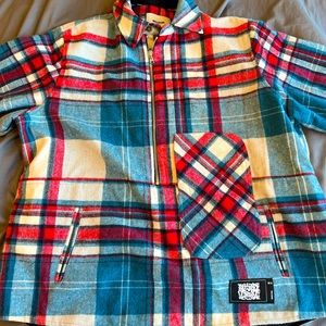 We11done Checked-Print Shirt Jacket